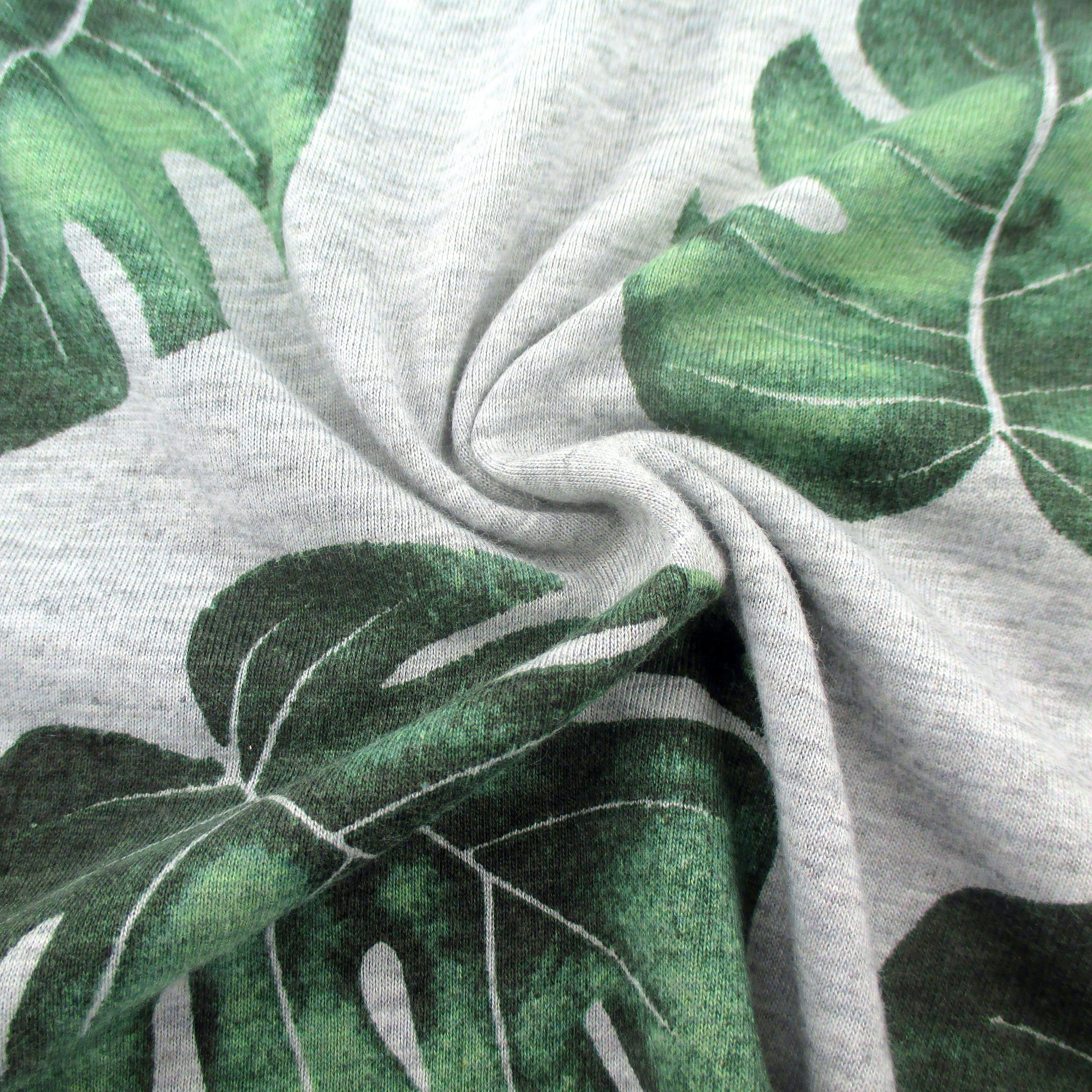 Men's Soft Cotton Jersey Short-Sleeve Monstera Leaf Patterned T-Shirt