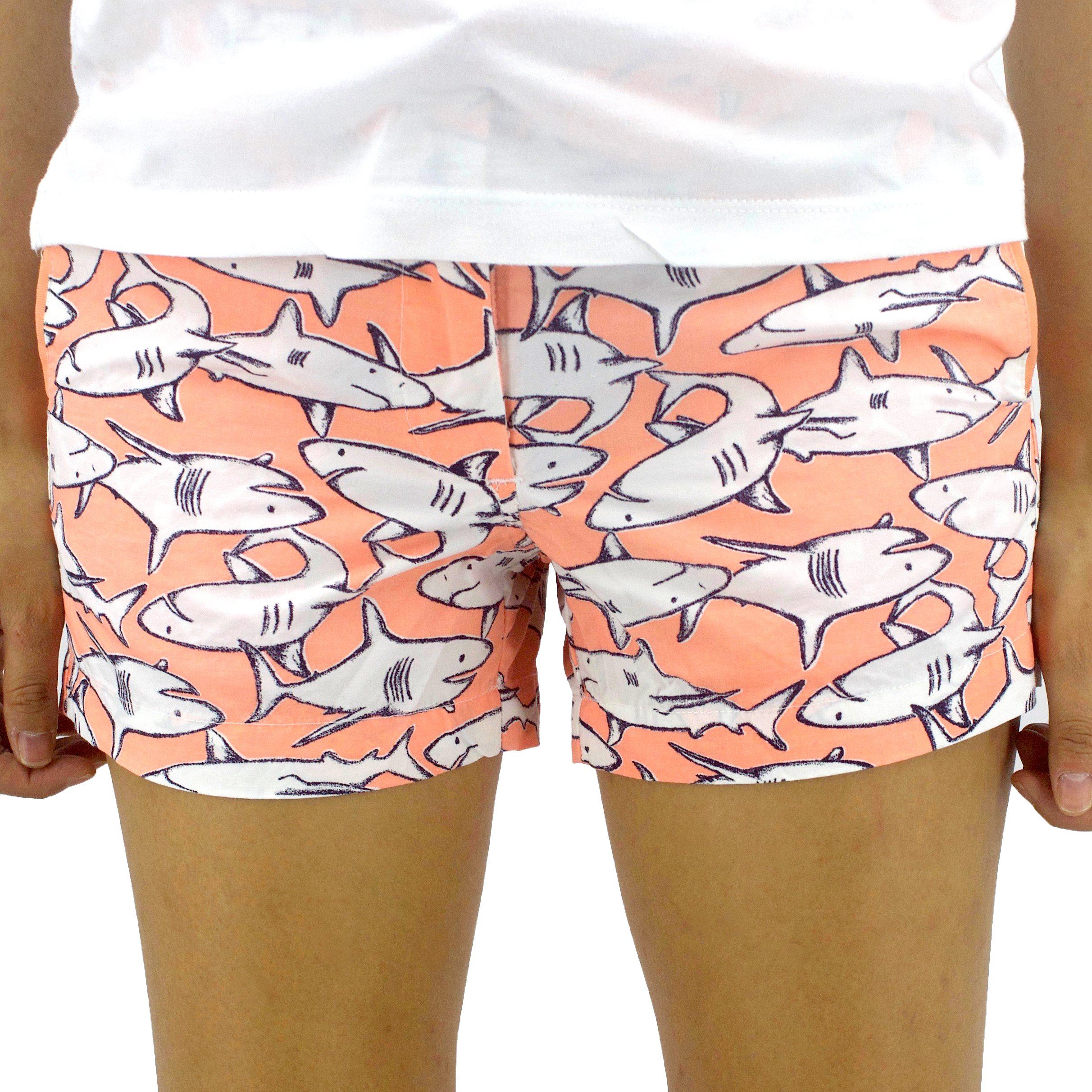 Orange Shark All Over Print Chino Bermudas Shorts