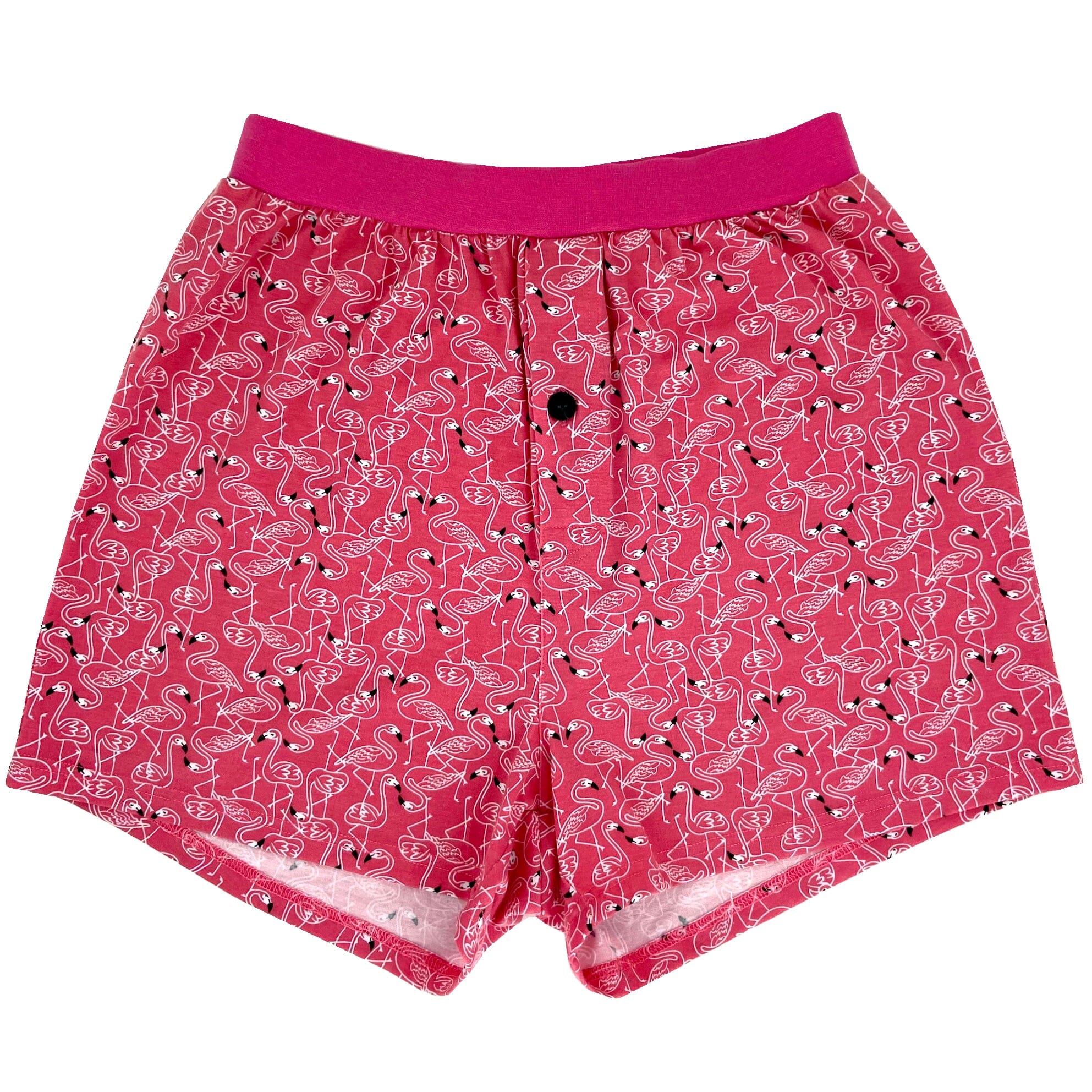 Men's Bright Colorful Flamingo Patterned Cotton Boxer Pyjama Shorts