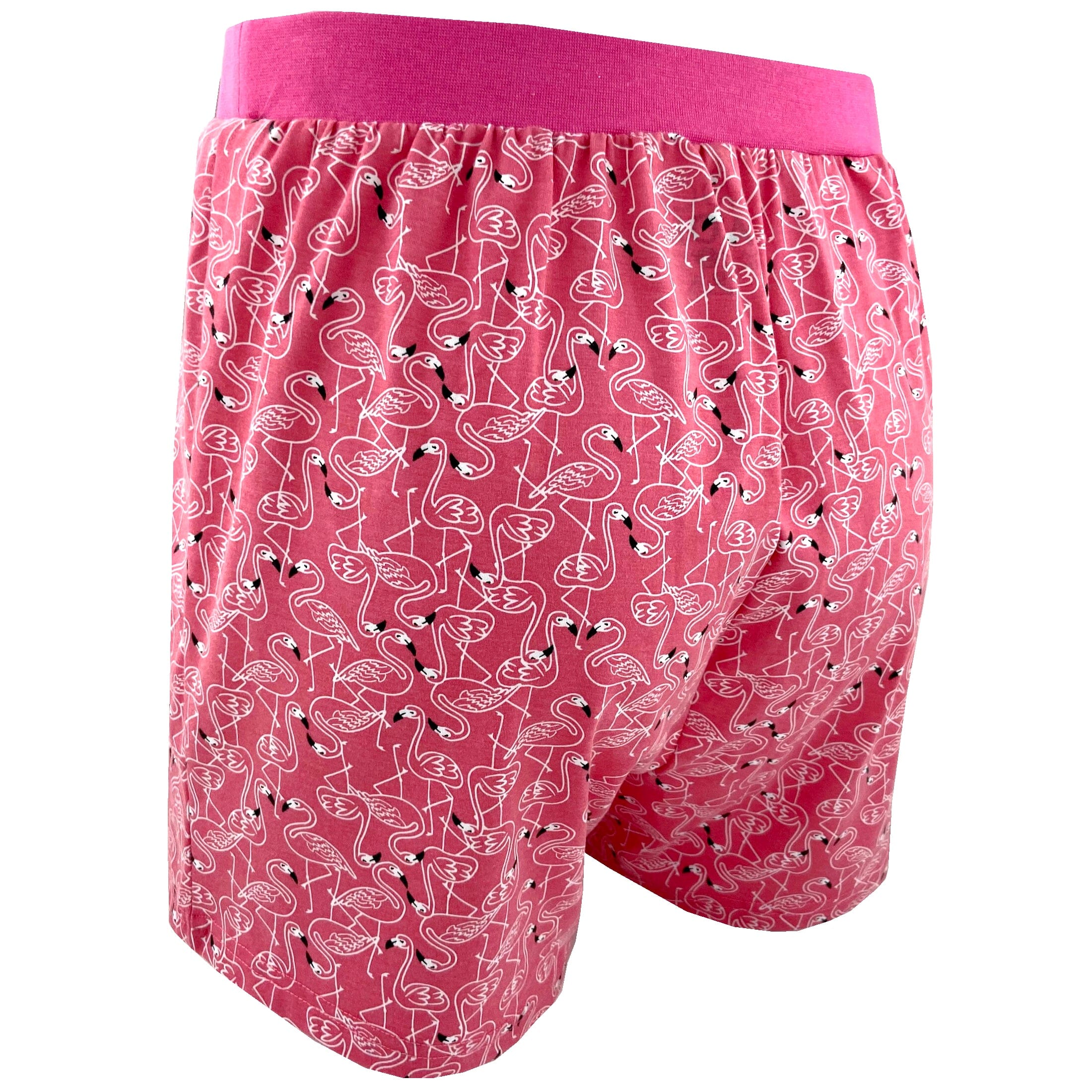 Men's Bright Colorful Flamingo Patterned Cotton Boxer Pyjama Shorts