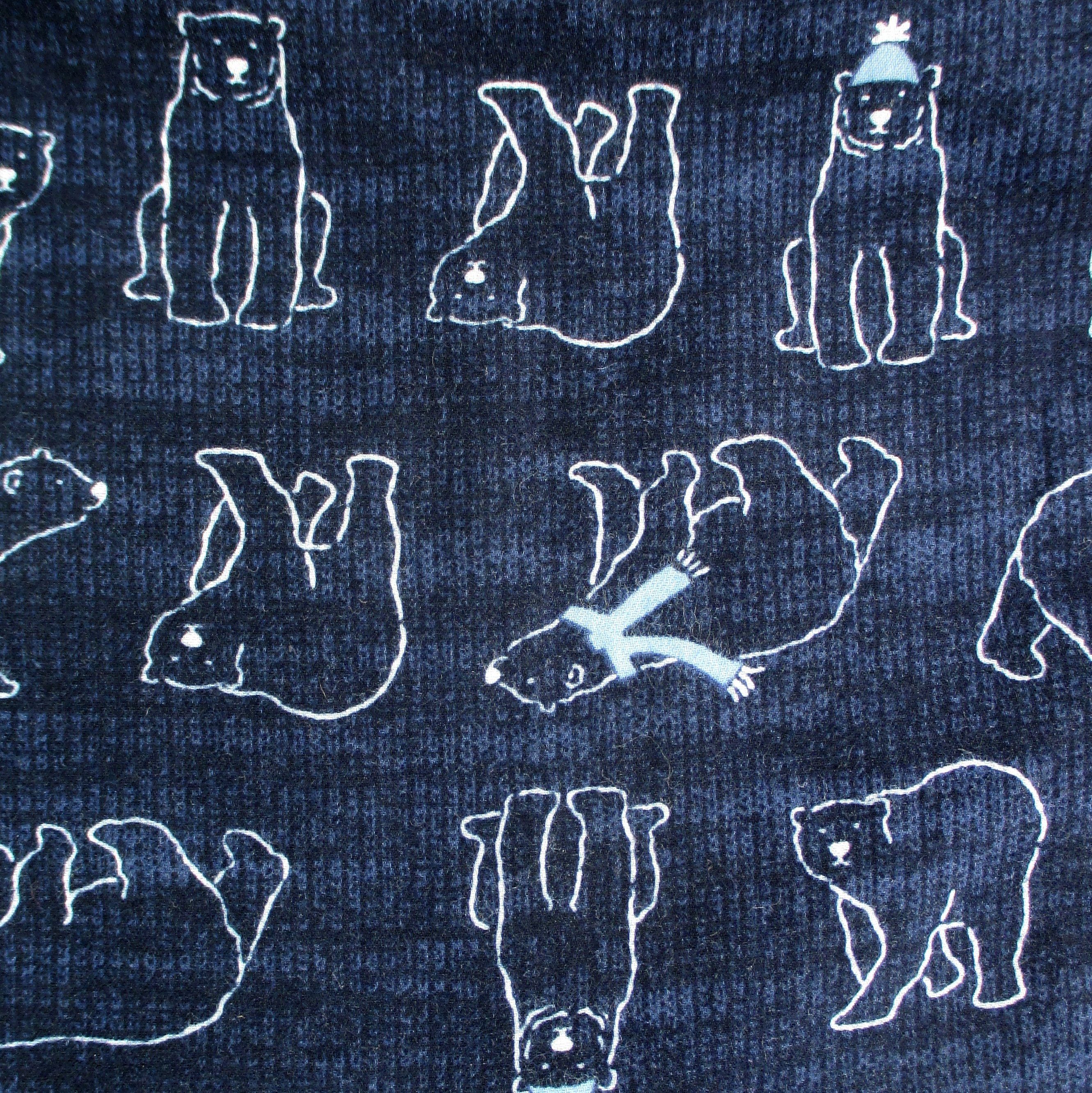 Cute Polar Bear All Over Print Sleep Pants for Men in Navy Blue