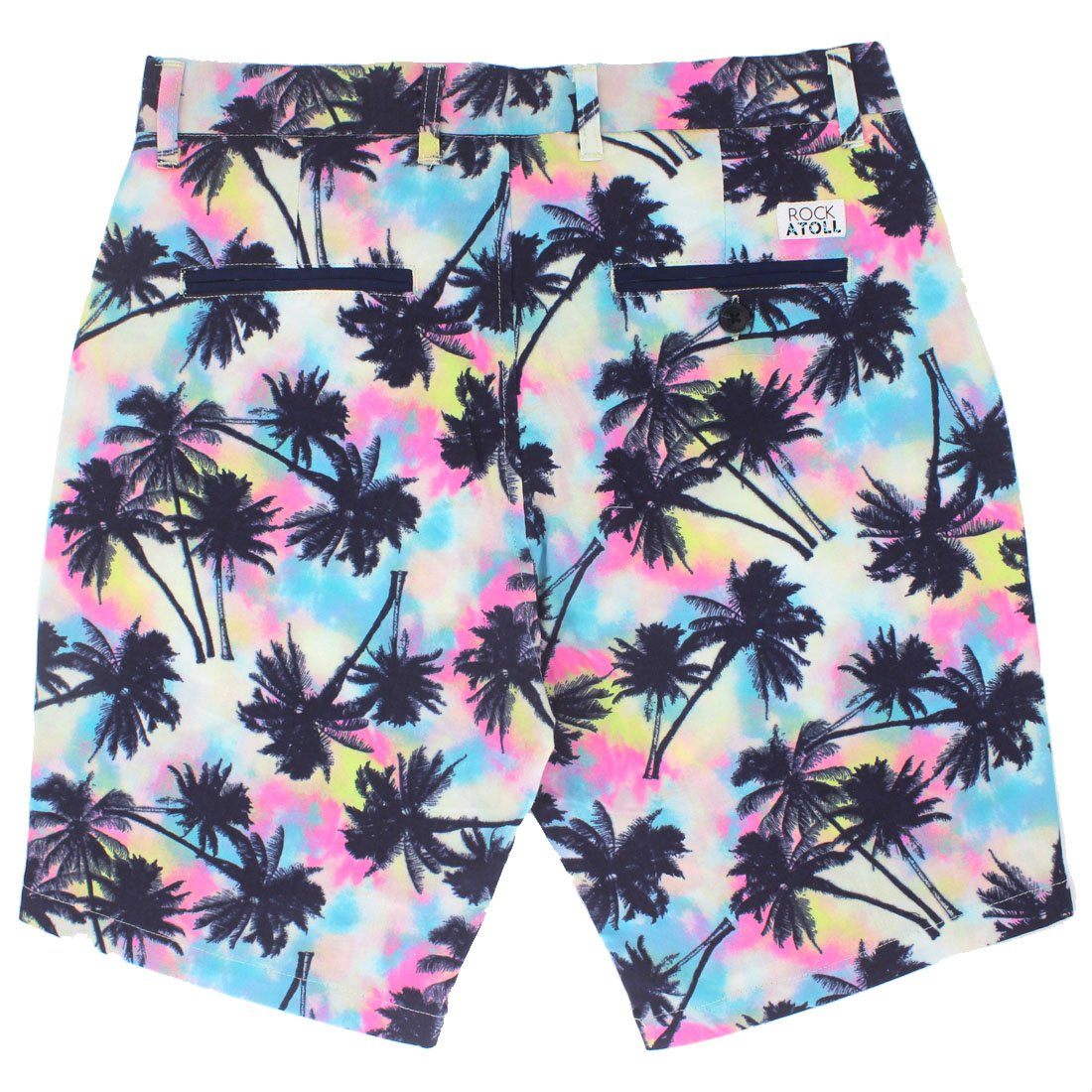 Trippy Psychedelic Palm Trees All Over Print Slim Fit Going Out Shorts Men
