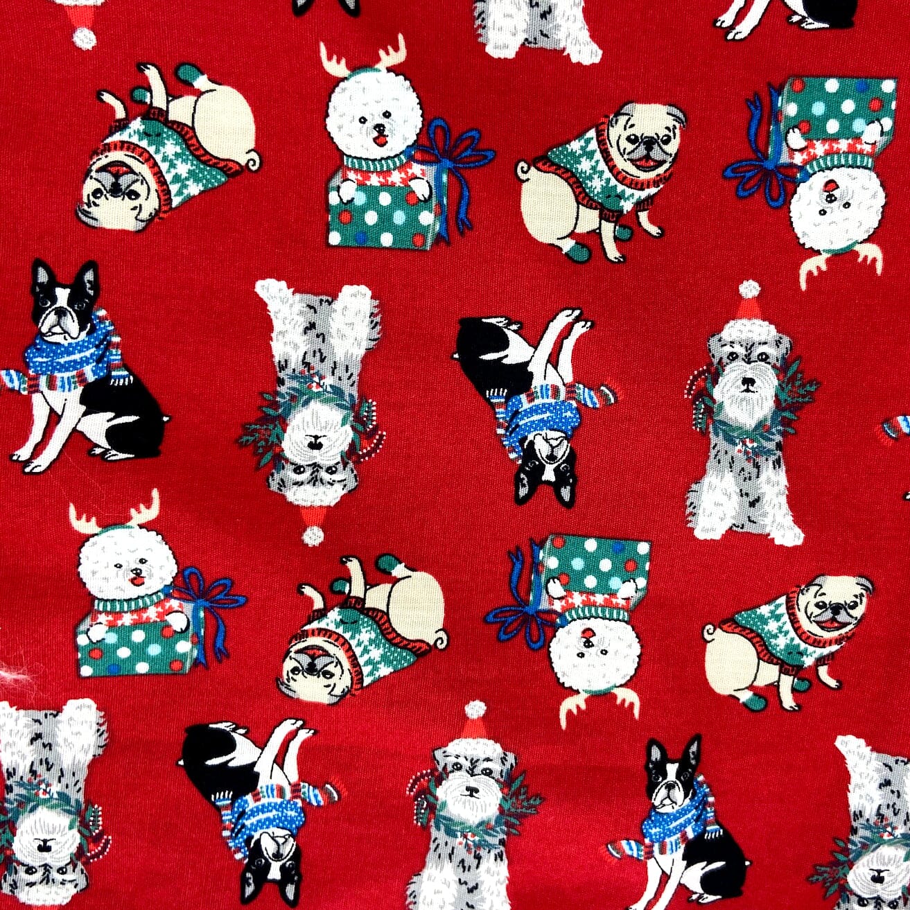 Fun Festive Christmas Puppy Dog Patterned Cotton Boxer Shorts for Men