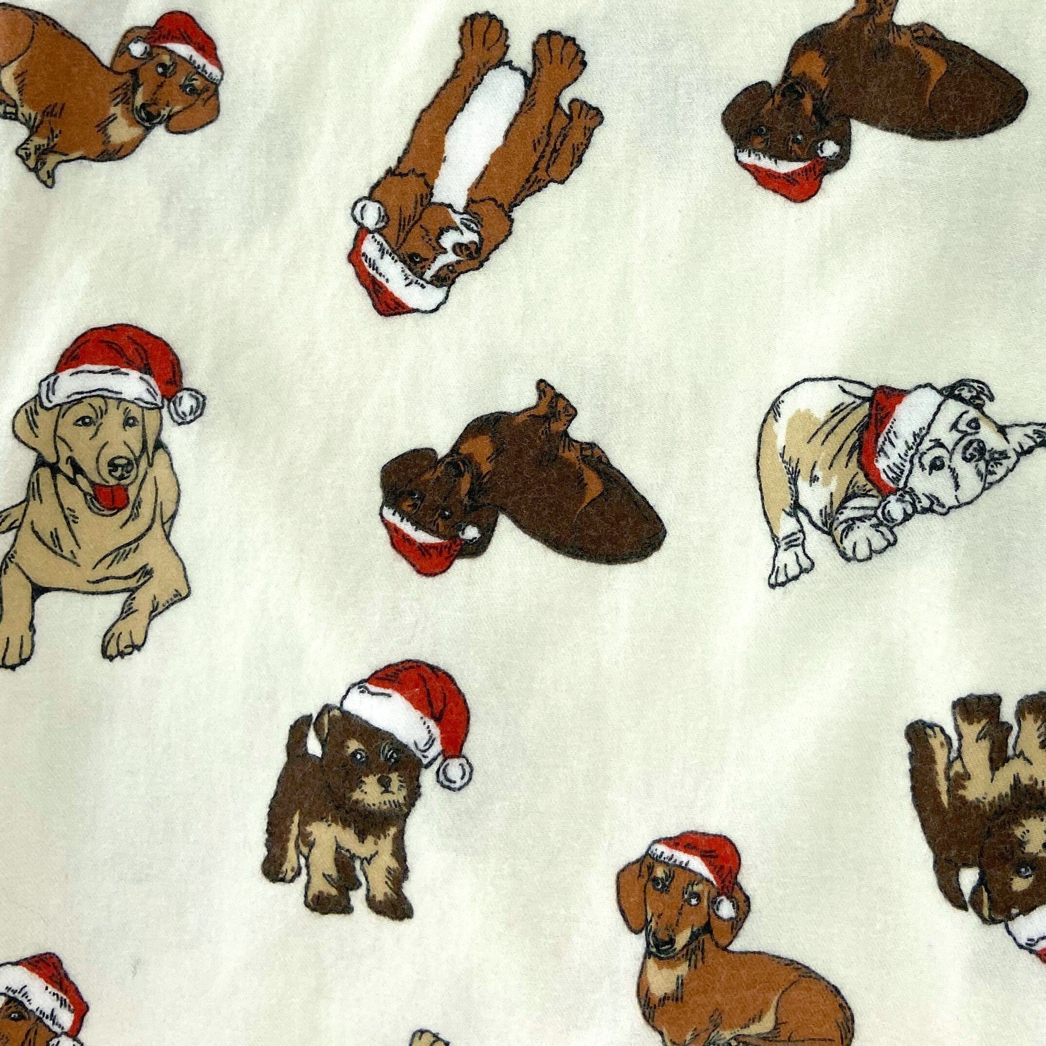 Fun Festive Flannel Pajama Pants for Men with Puppies All Over Print Pattern