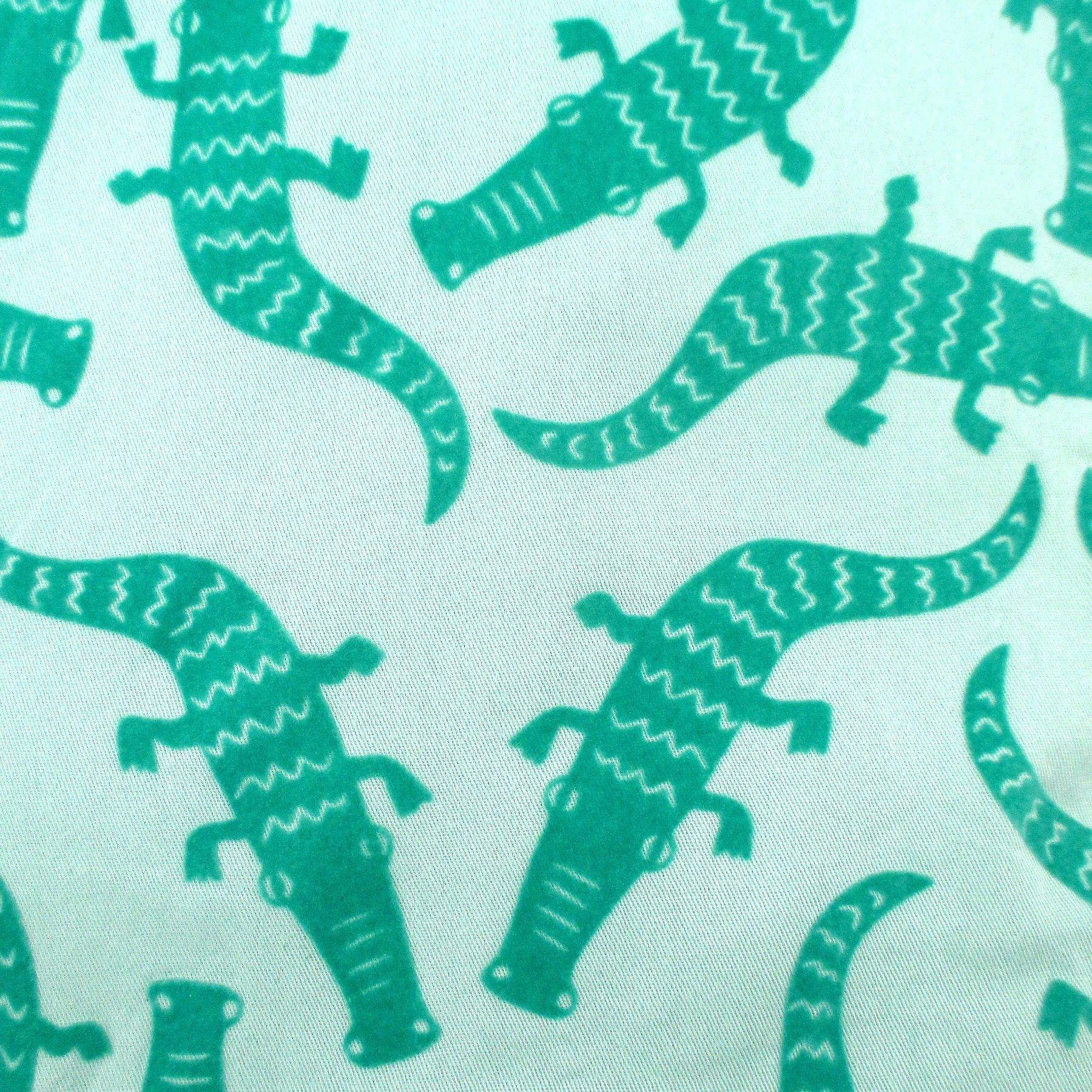 Green Alligator Crocodile All Over Print Large Cotton Shopper Tote Bag