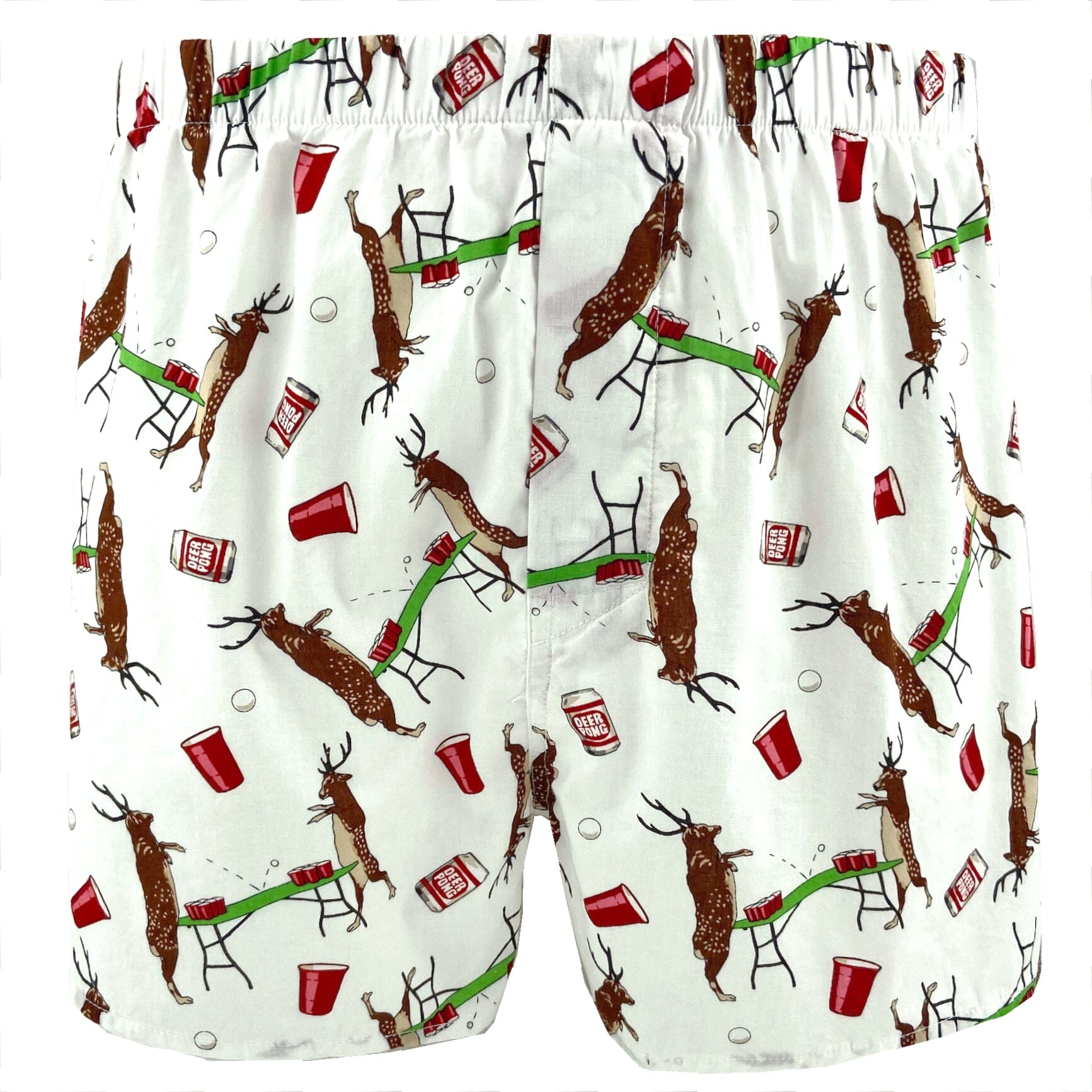 Funny Deer Playing Beer Pong All Over Print Print Cotton Boxer Shorts