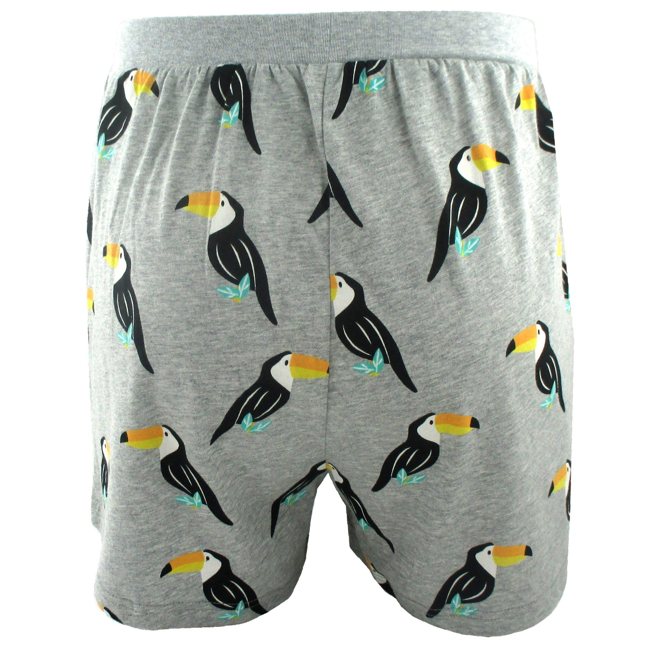 Super Soft and Comfy Cotton Jersey Stretch Knit Boxer Shorts Underwear For Men with Toucan Pattern