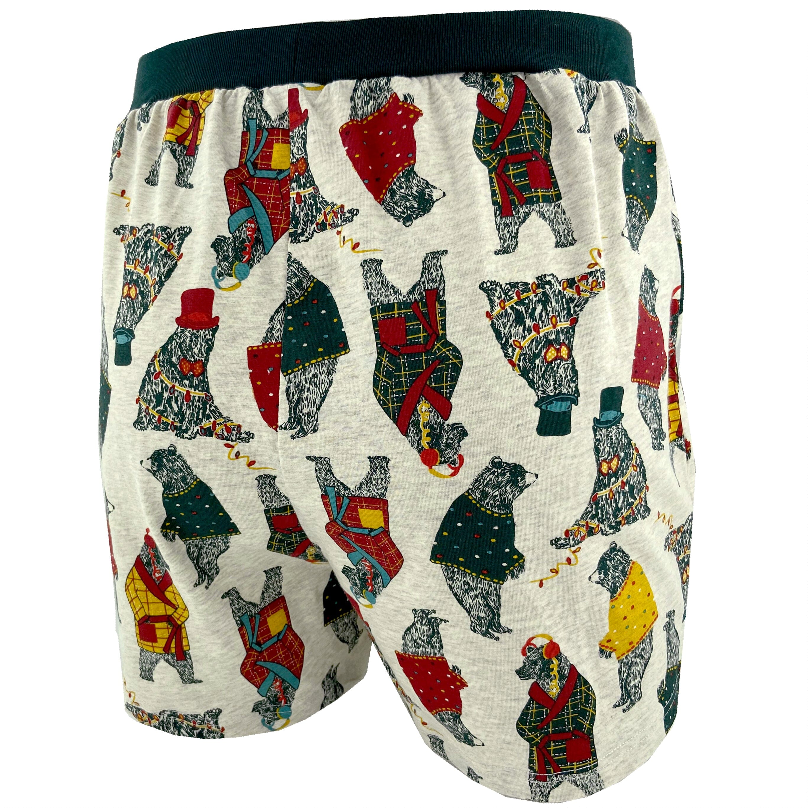 Bears in top hats and bath robes print boxer shorts