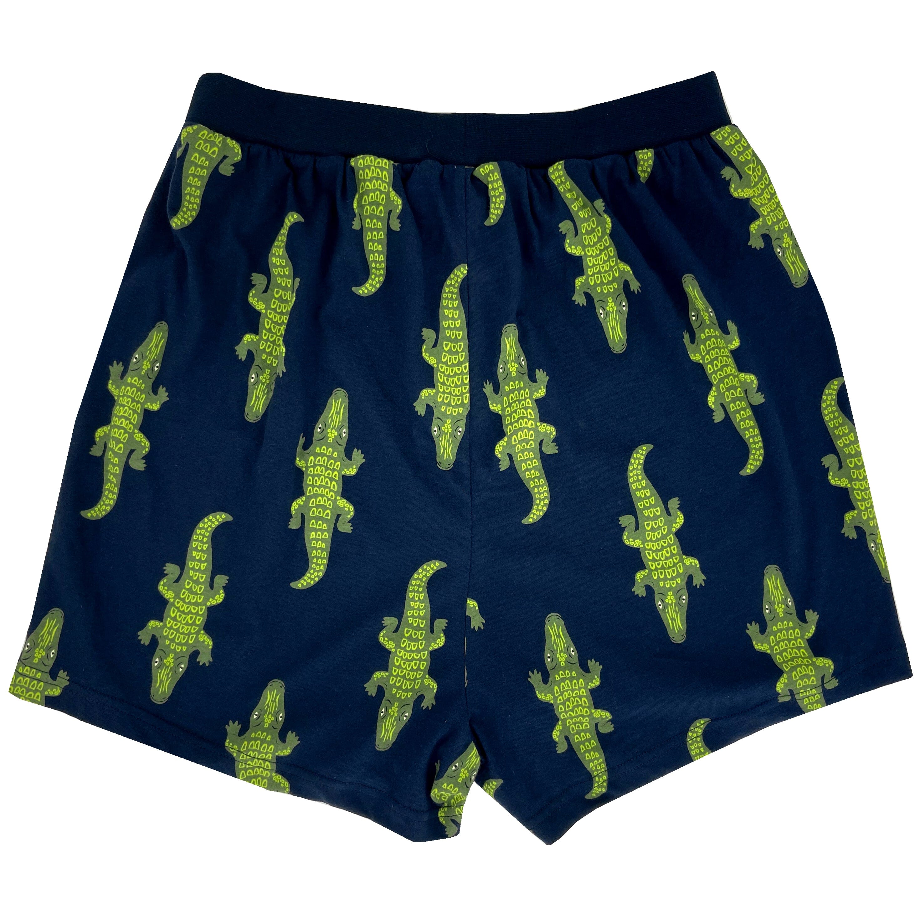 Men's Crocodile Alligator All Over Print Soft Knit Boxer Pajama Shorts