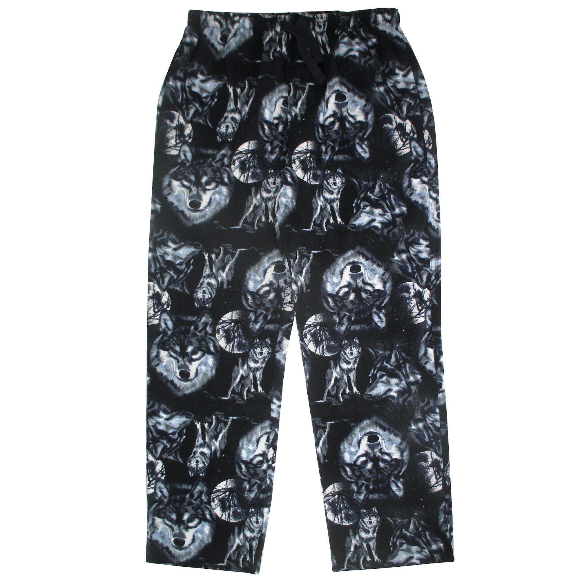 Men's Timber Wolf Pajama Pants. Wolf Sleep Pants For Men