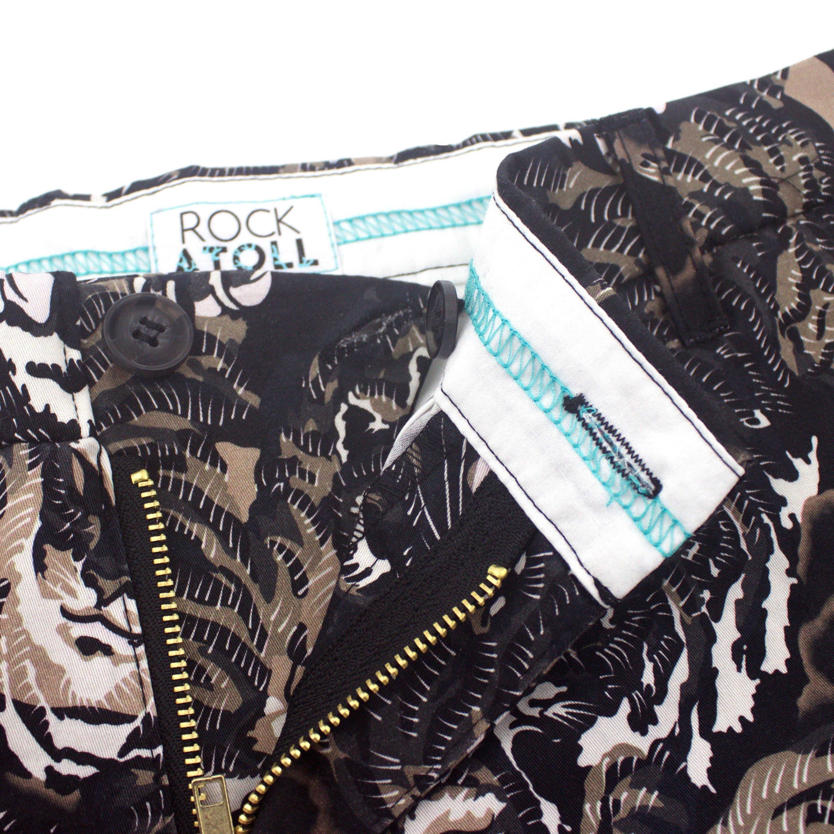 Tiger Collage Print Men's Shorts in Brown and Black