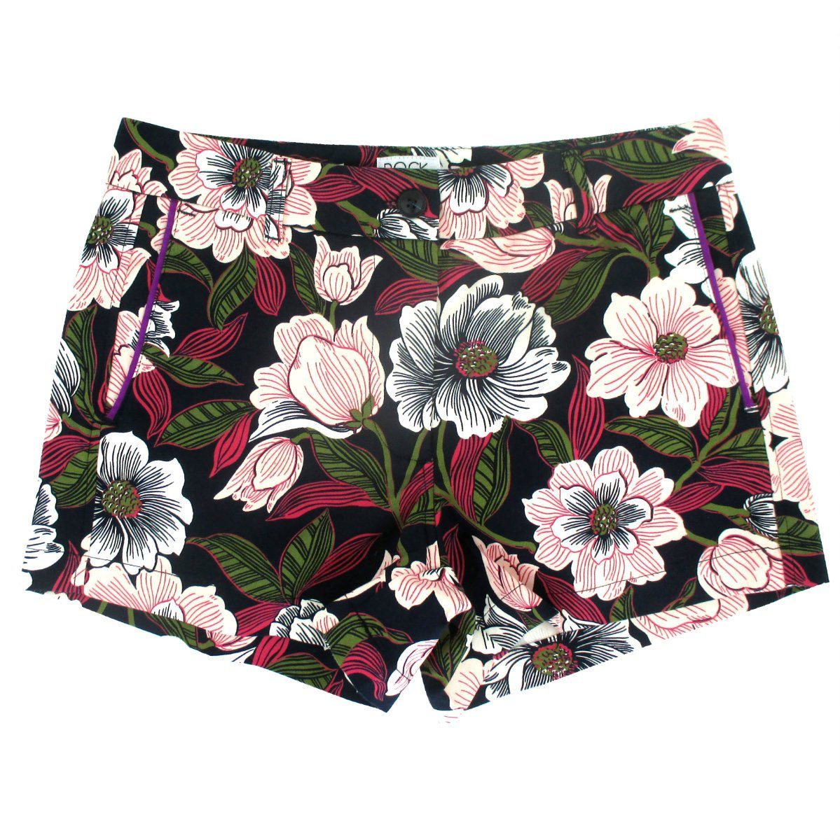 Floral Flower All Over Print Summer Chinos Bermudas Shorts for Women