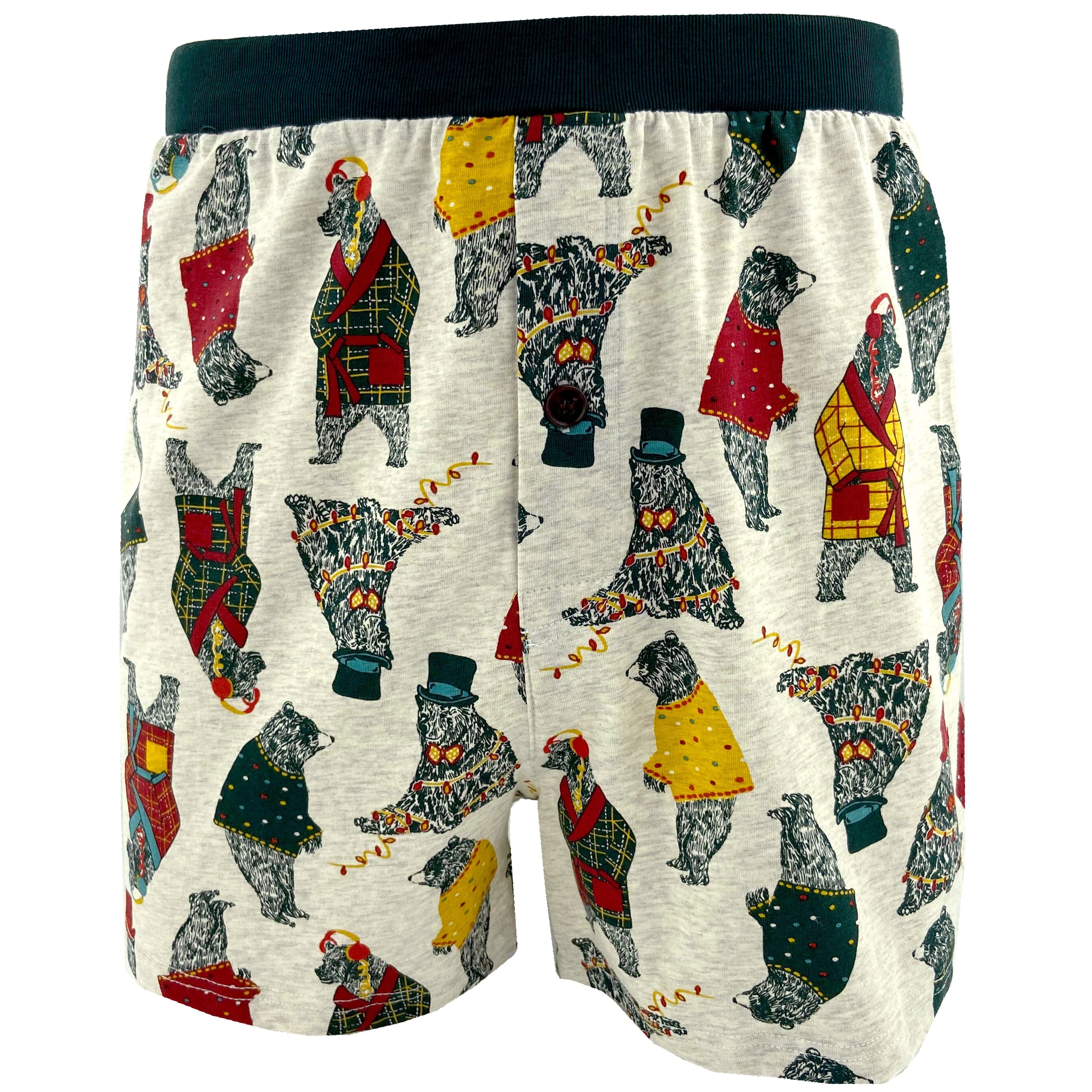 Men's Bears in Sweaters All Over Print Cotton Knit Boxer Pajama Shorts