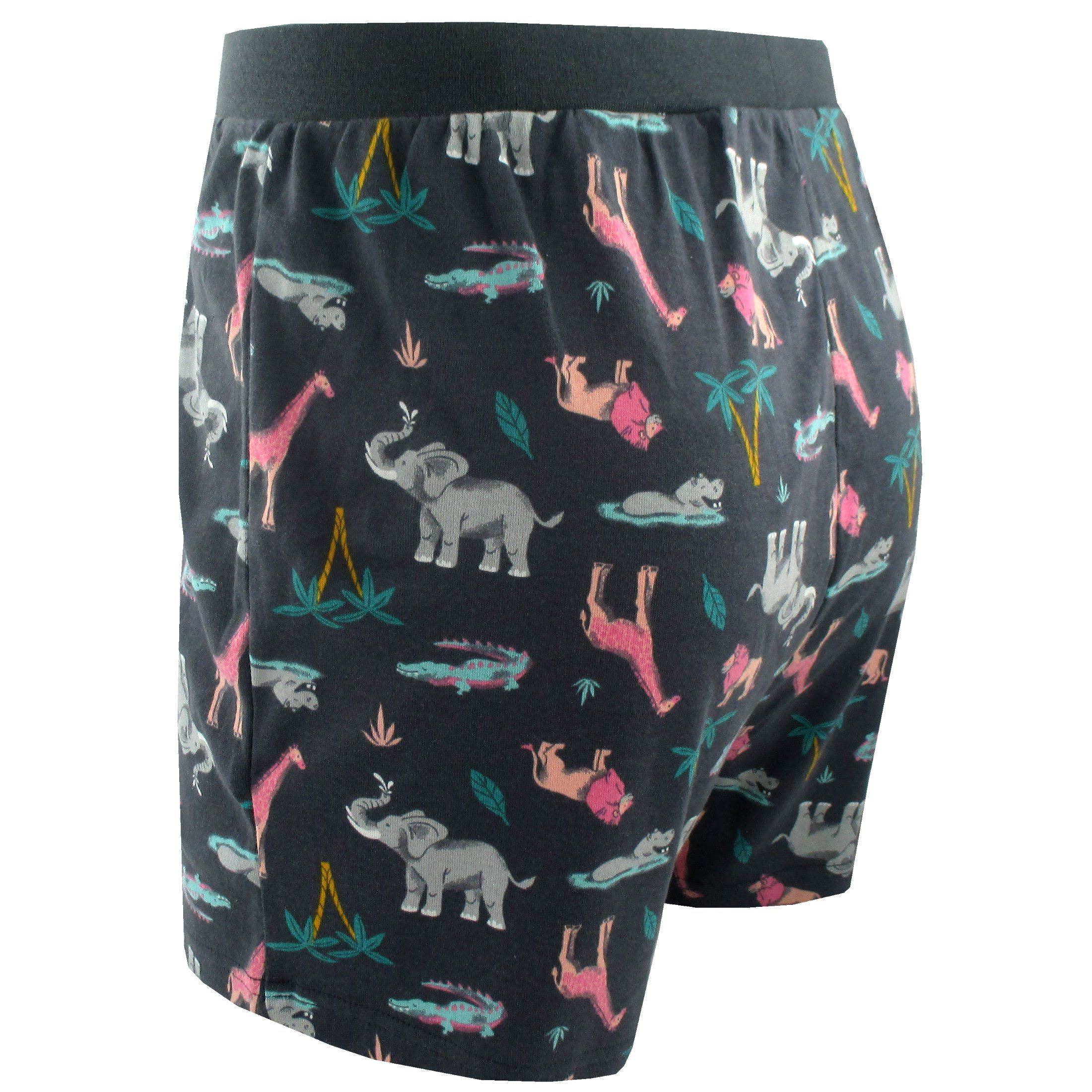 Super Soft and Comfy Cotton Jersey Stretch Knit Boxer Shorts Underwear For Men in Savanna Safari Animal Prints