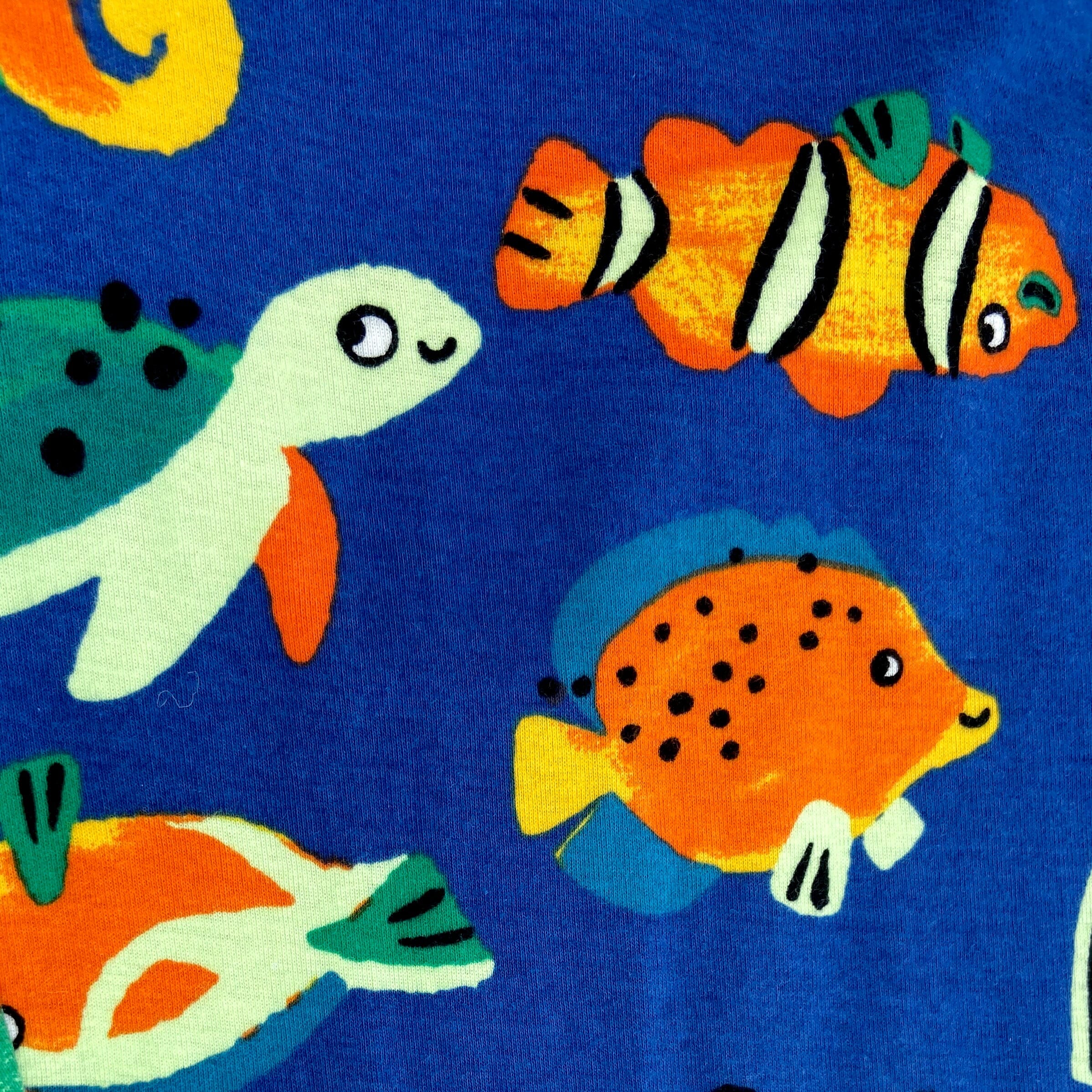 Men's Sea Creatures Themed Fish Seahorses Print Cotton Pajama Bottoms