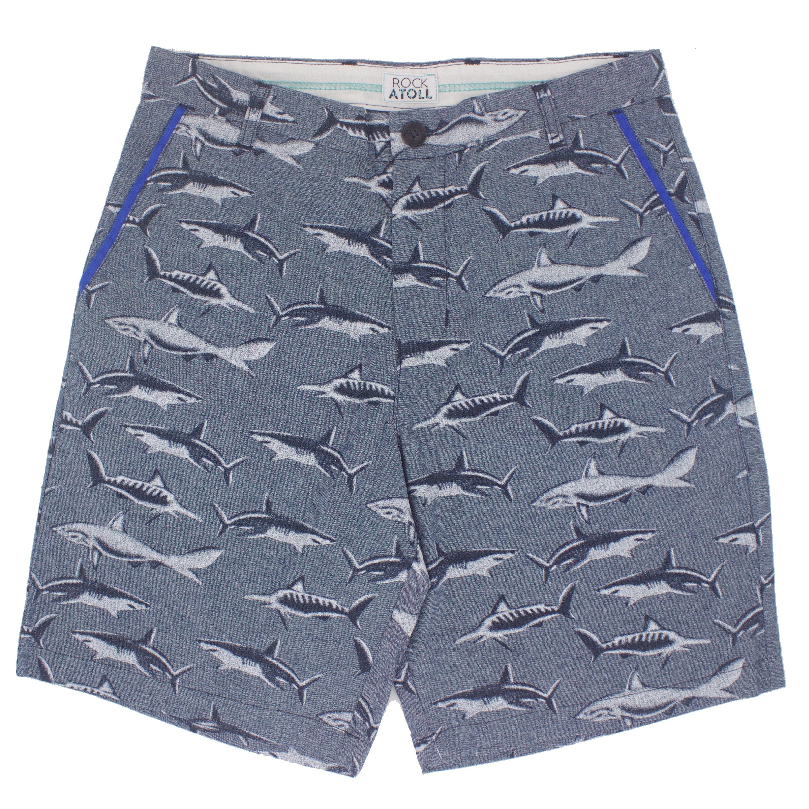 Great White Shark All Over Print Bermuda Shorts for Men
