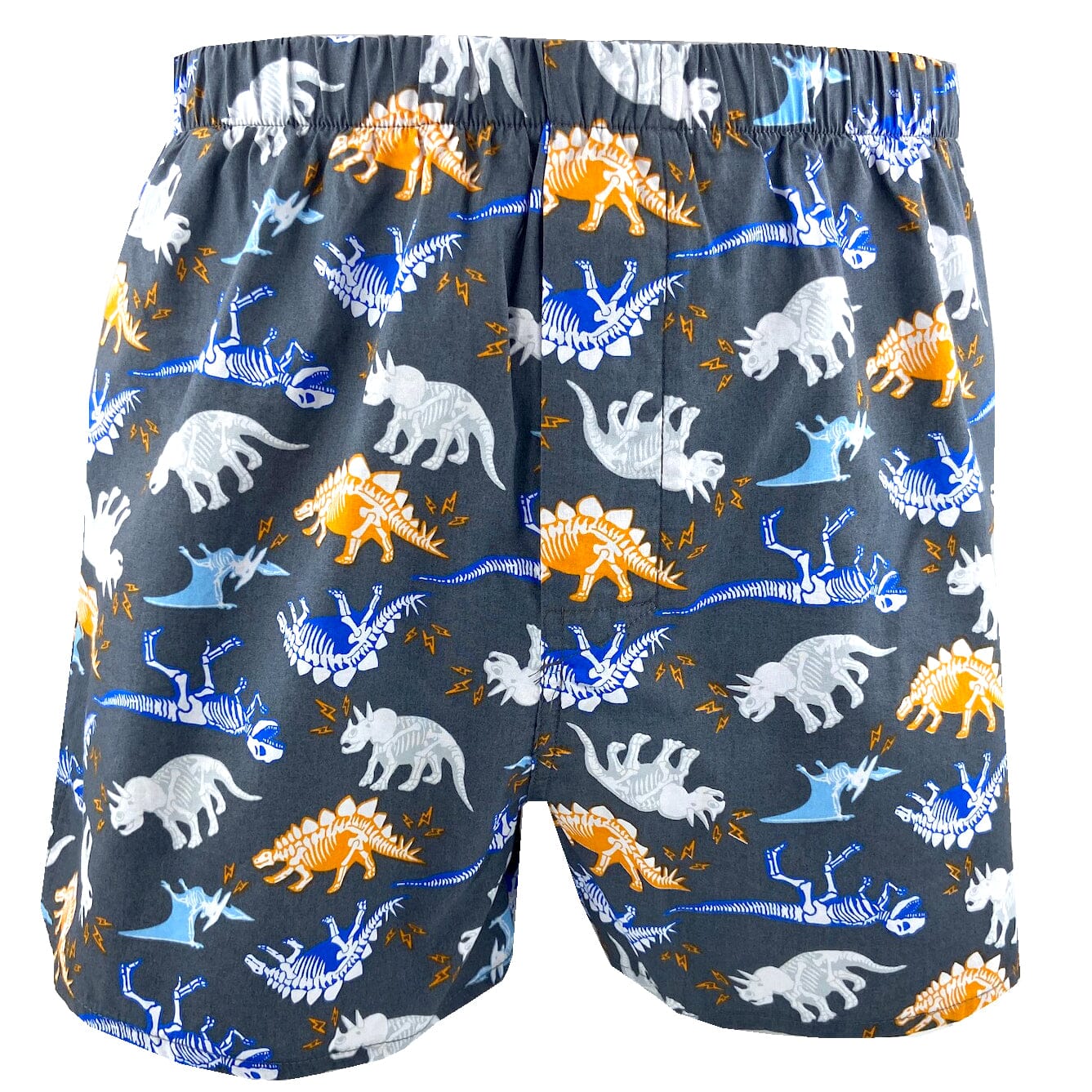  Men's Colorful Dino Fossil Patterned Cotton Lightweight Boxer Shorts