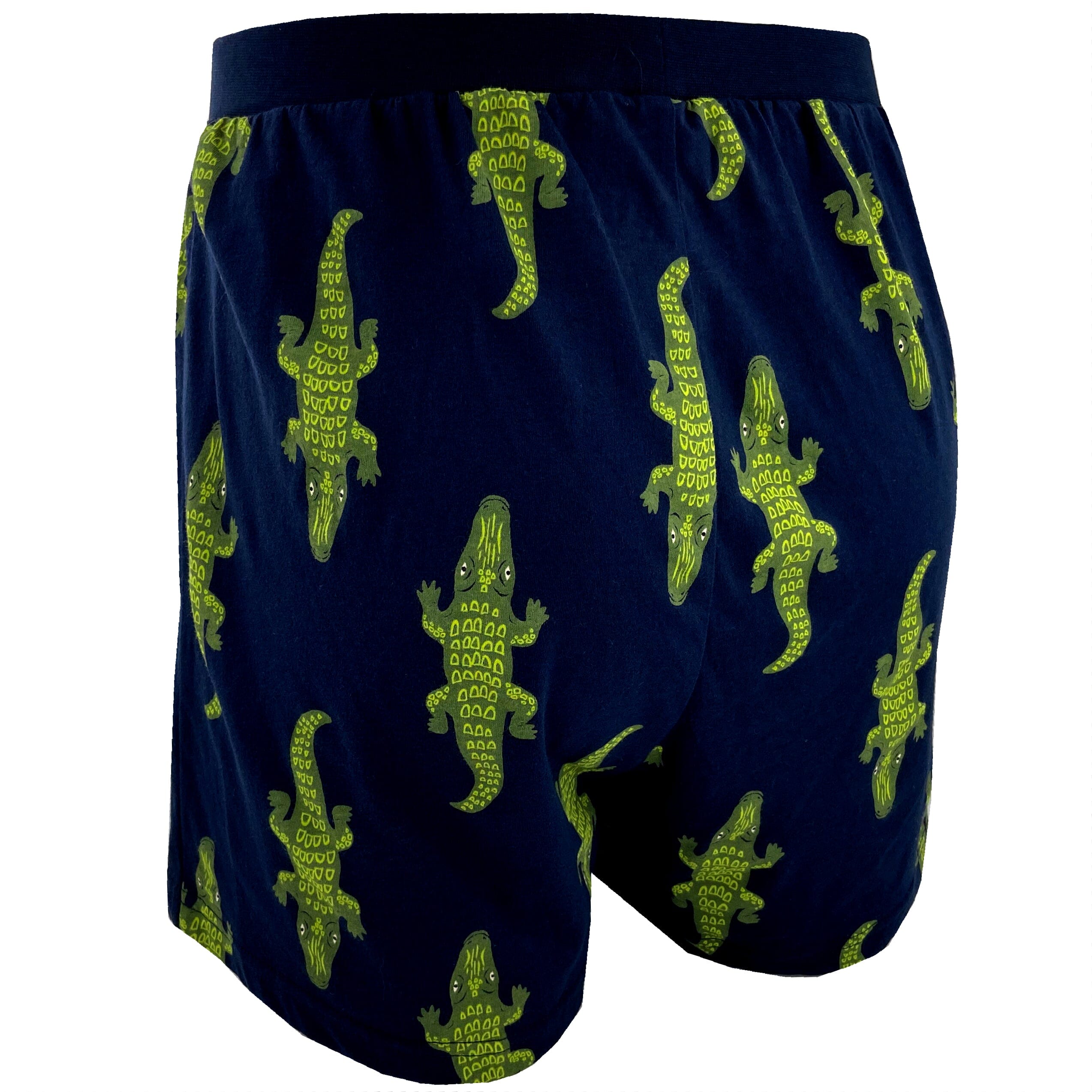 Soft Cotton Pajama Shorts with Button Fly Elastic Waist and Crocodile All Over Print