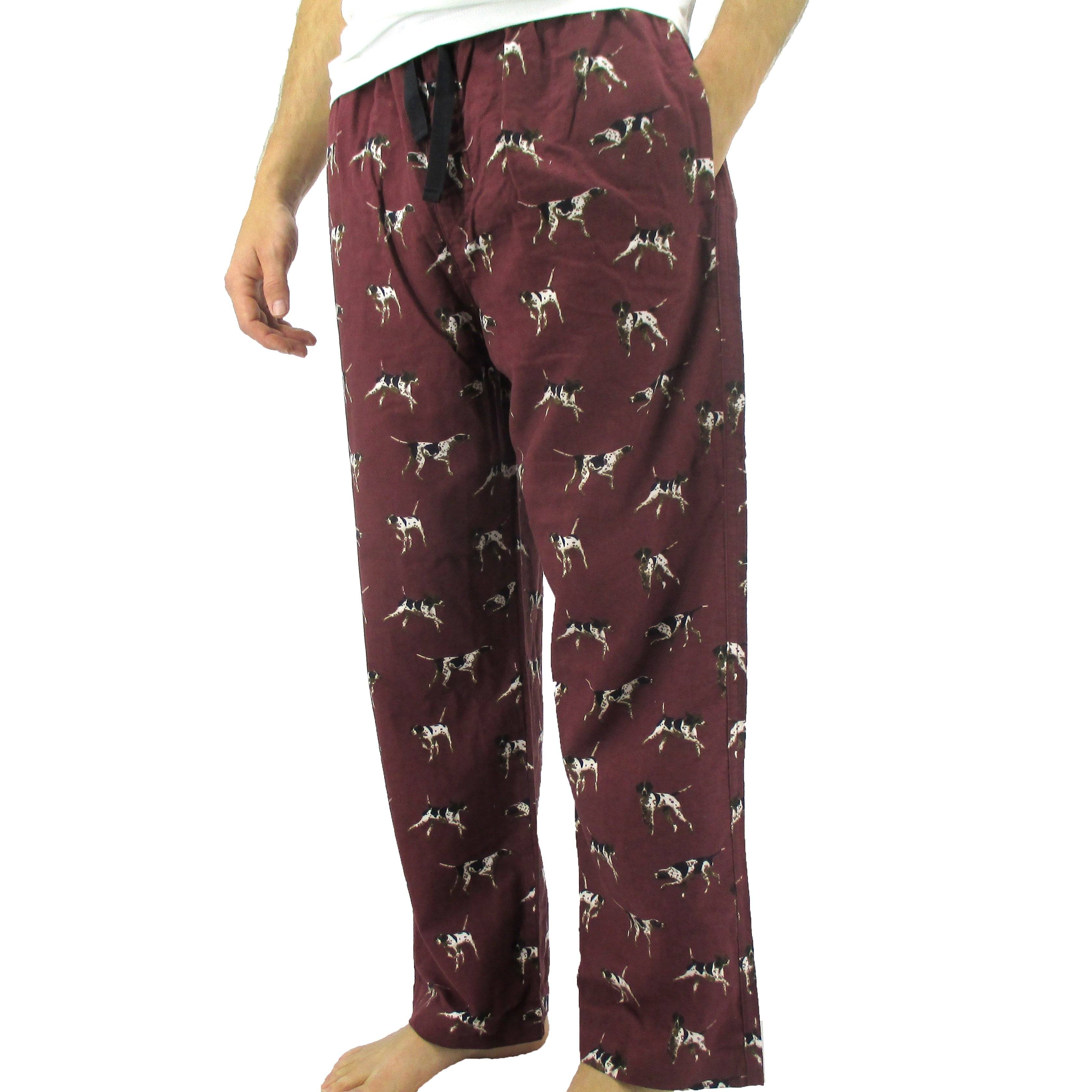 Men's Long Sleep Lounge Pants PJ Bottoms with Dog Pattern