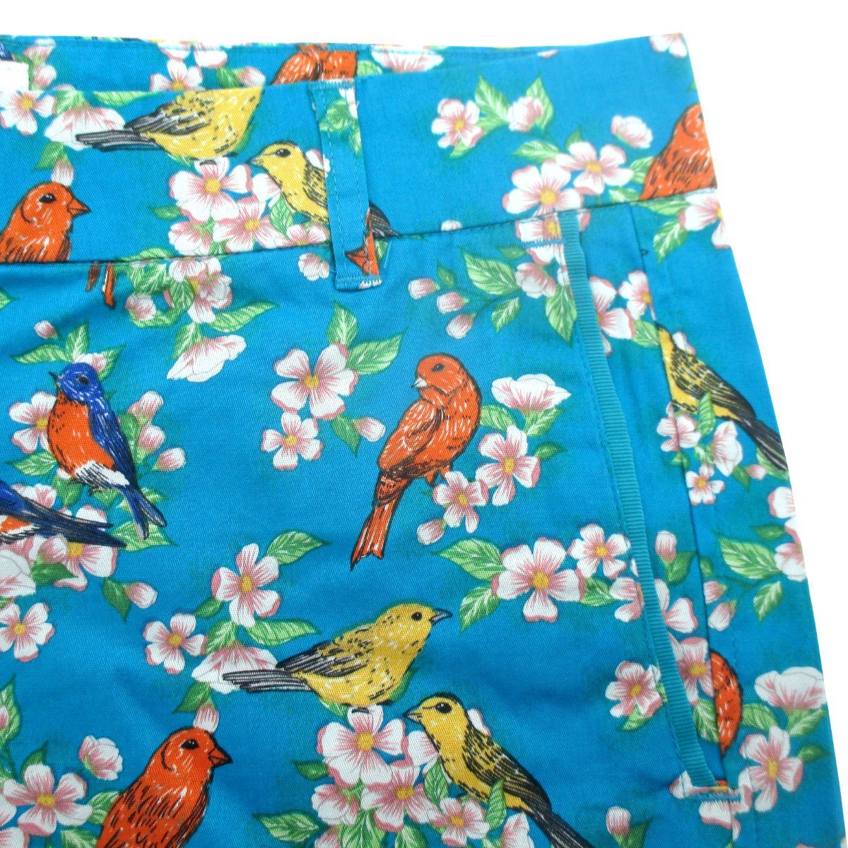 Rock Atoll Womenswear Colorful Robin Birds All Over Pattern Shorts for Ladies Women and Girls
