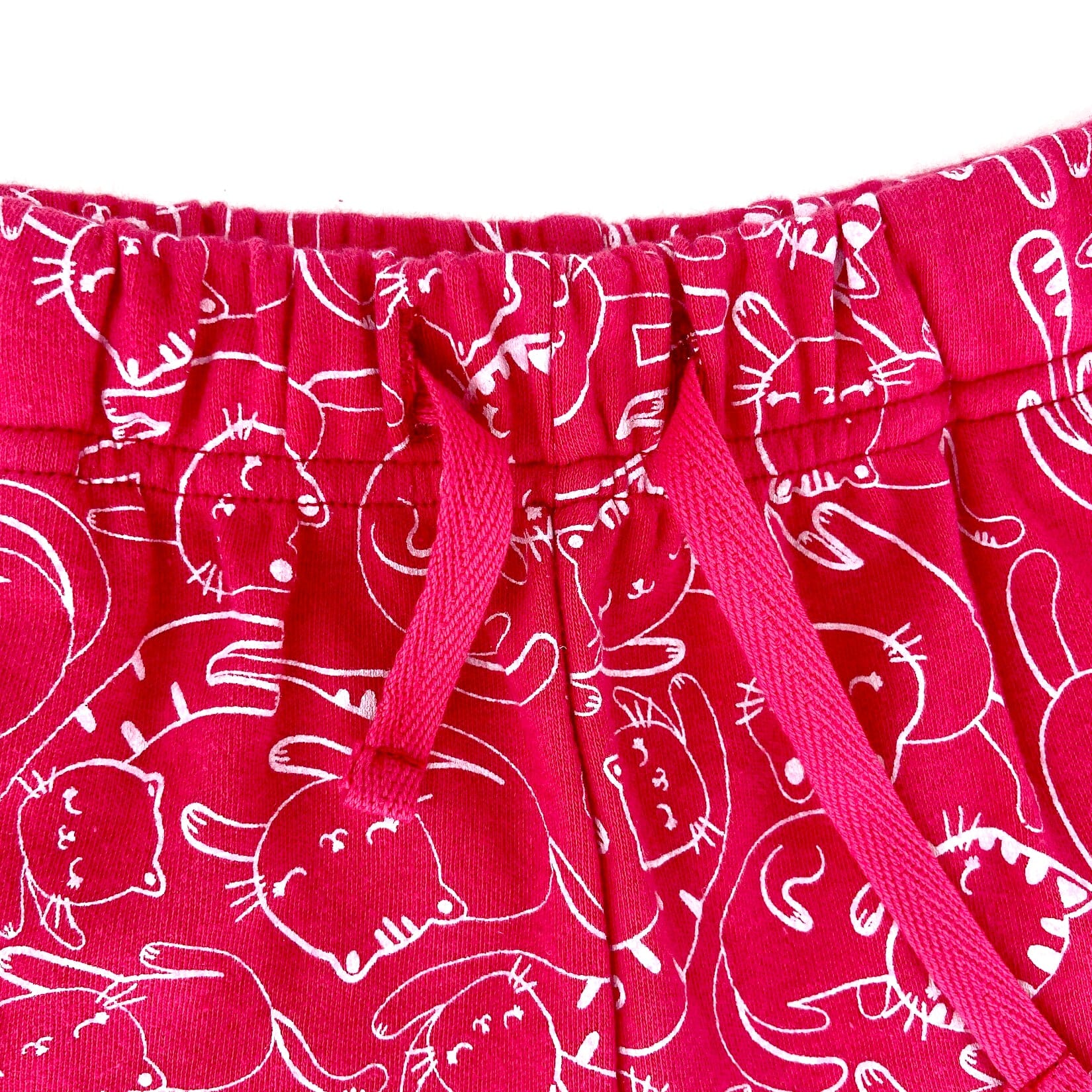 Women's Adorable Sleepy Kitty Cat Patterned Knit PJ Pyjama Shorts