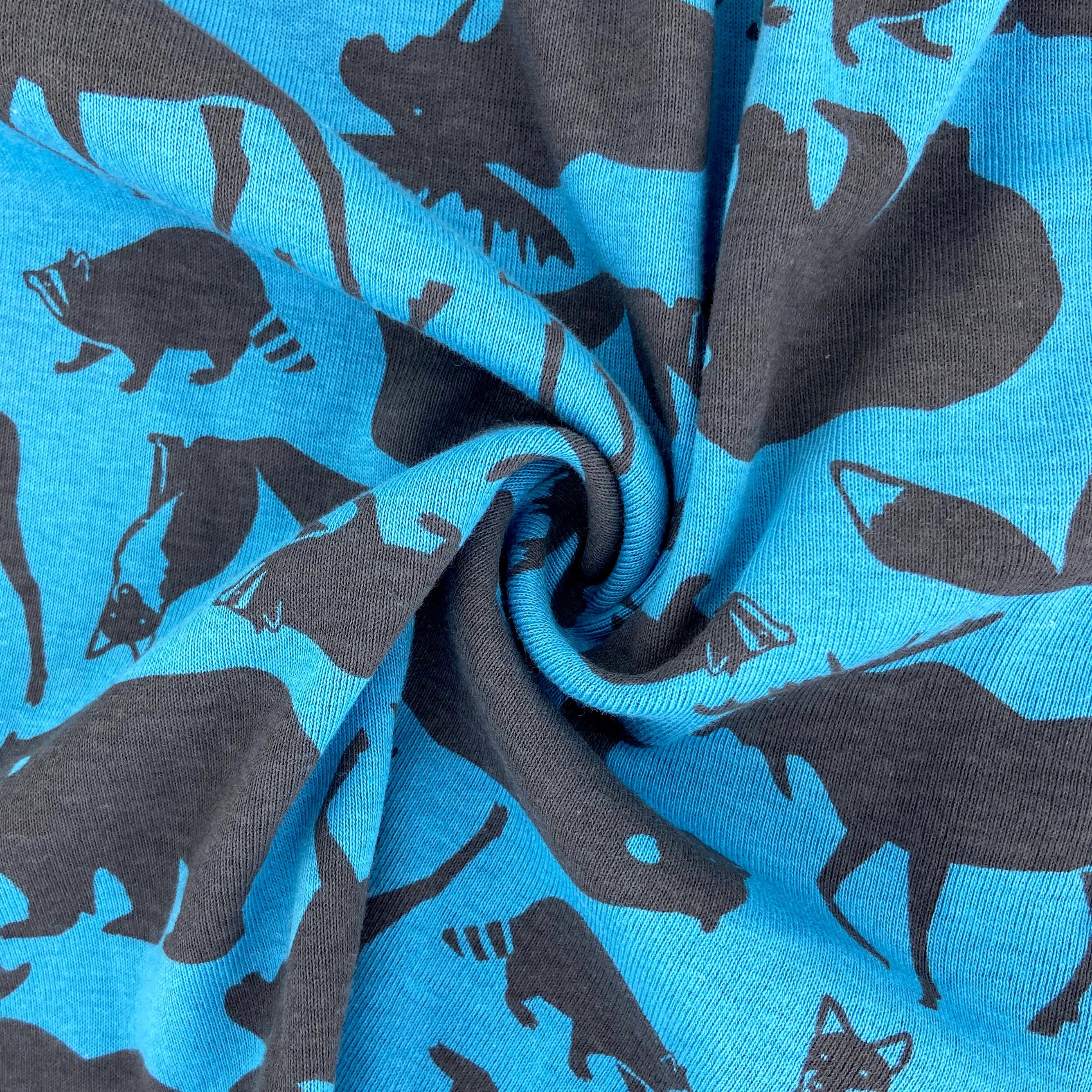 Soft T-Shirt Fabric Cotton Knit Boxer Pajama Shorts for Men with Woodland Creature Moose Print