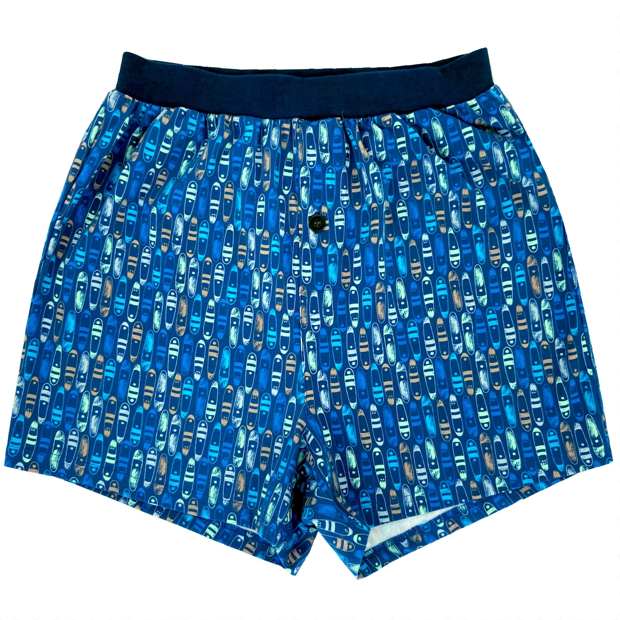 Comfy Sleepwear Surfboard All Over Print Cotton Pajama Boxer Shorts for Men