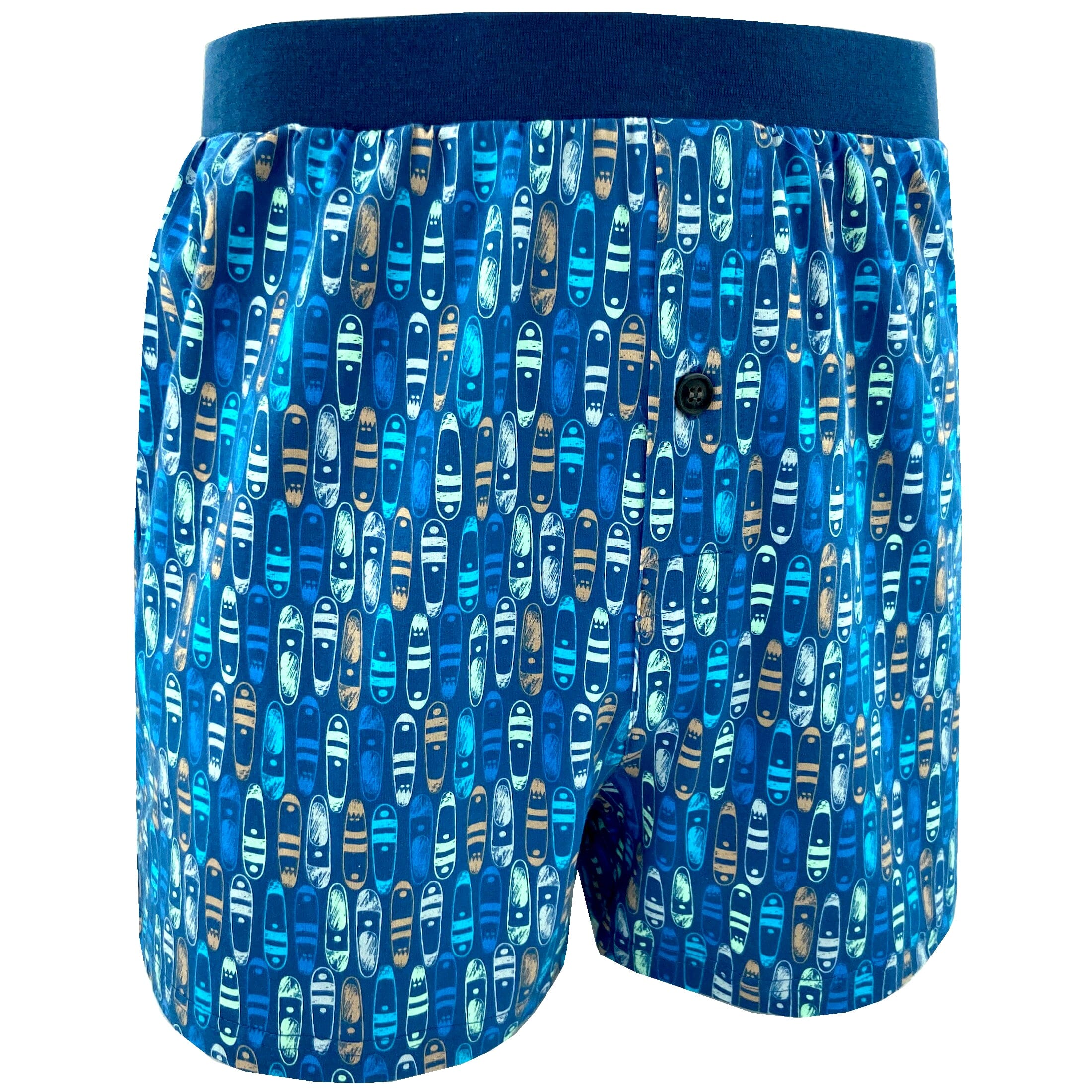 Comfy Sleepwear Surfboard All Over Print Cotton Pajama Shorts for Men