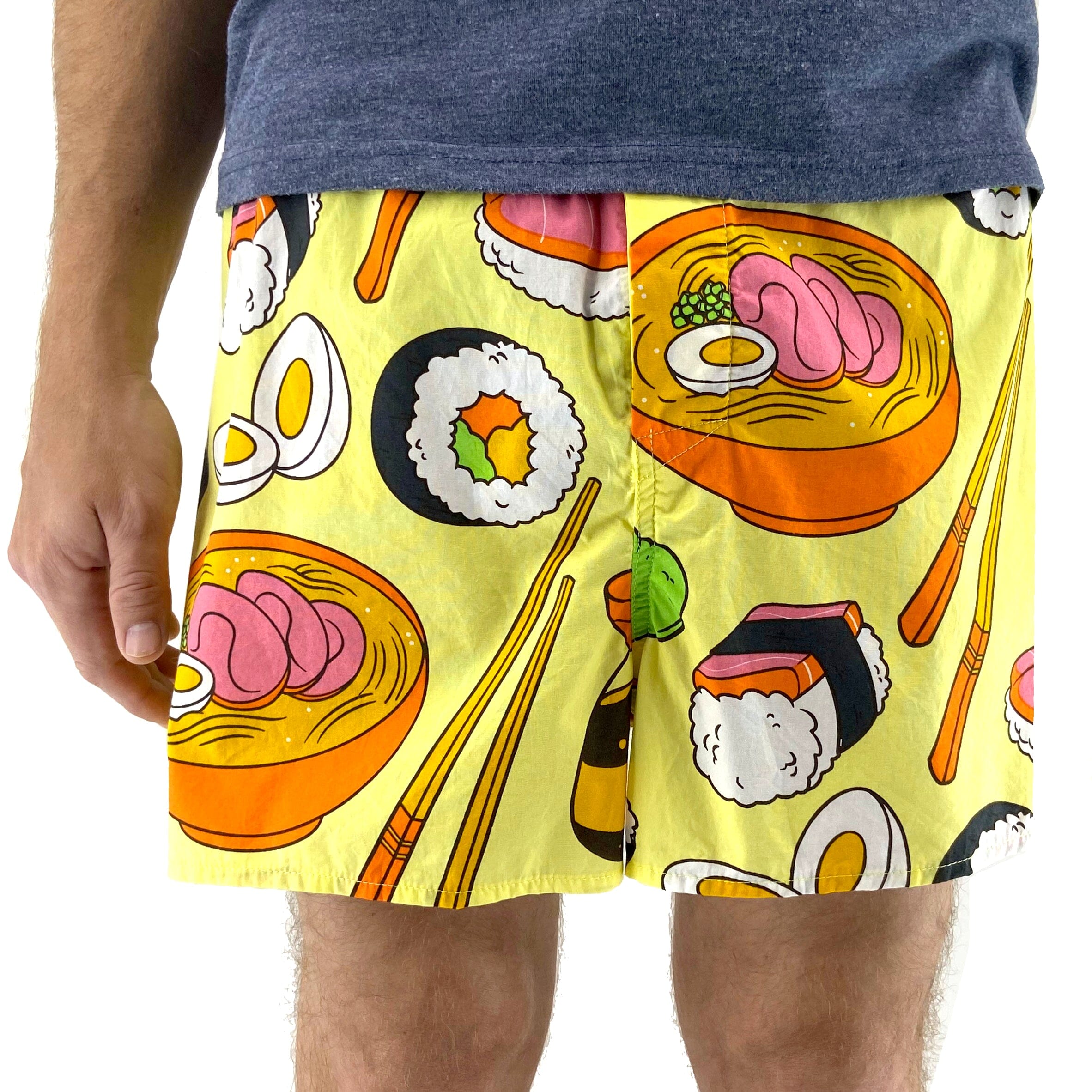 Men's Food Inspired Sushi & Ramen All Over Print Cotton Boxer Shorts
