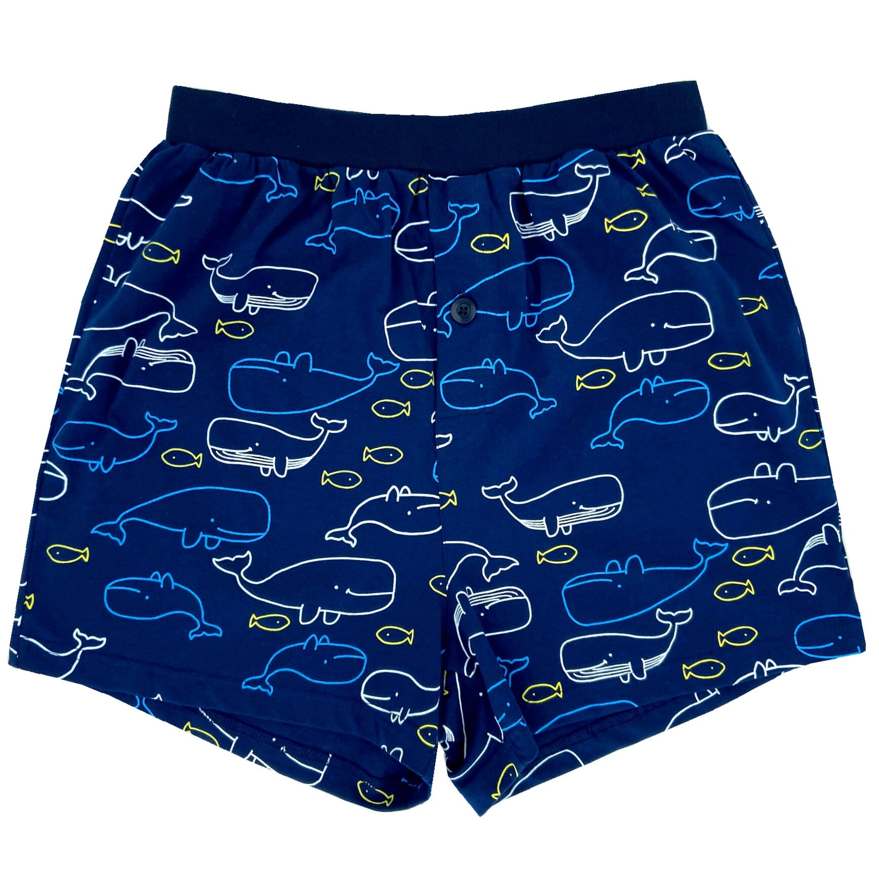 Men's Blue Whale All Over Print Animal Themed Jersey Knit PJ Bottoms