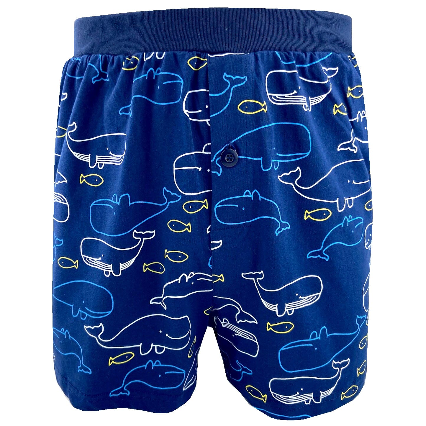 Men's Blue Whale All Over Print Animal Themed Jersey Knit PJ Bottoms